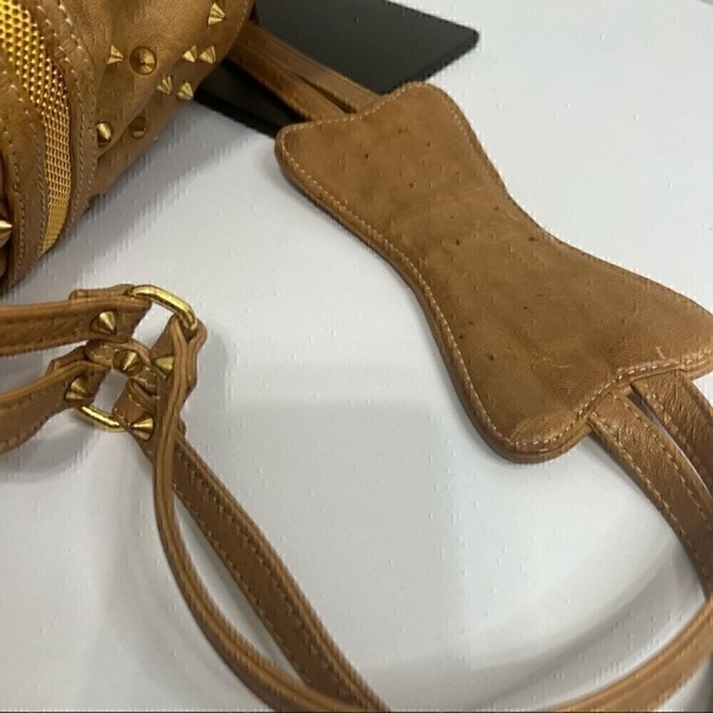 3.1 Phillip Lim Women's Brown Gold Edie Bow Bag Leather Purse Studded Bow Flap - Picture 10 of 12